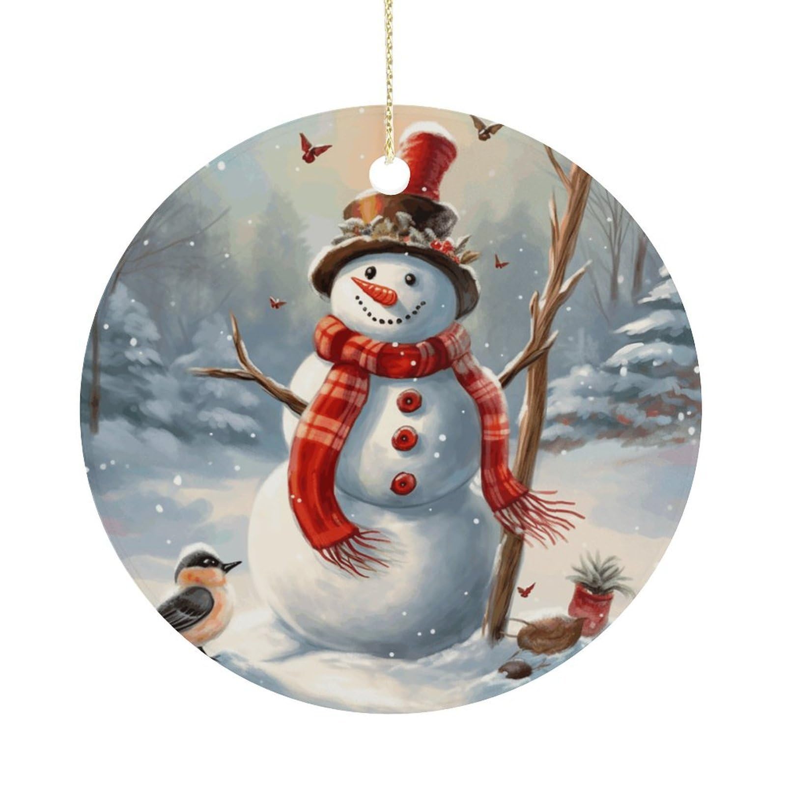 Adfgyerh Women's Style Snowman Christmas Hanging Ceramic Ornaments, Christmas Tree Decorations, Funny Home Decor Gifts For Sisters & Work Best Friends