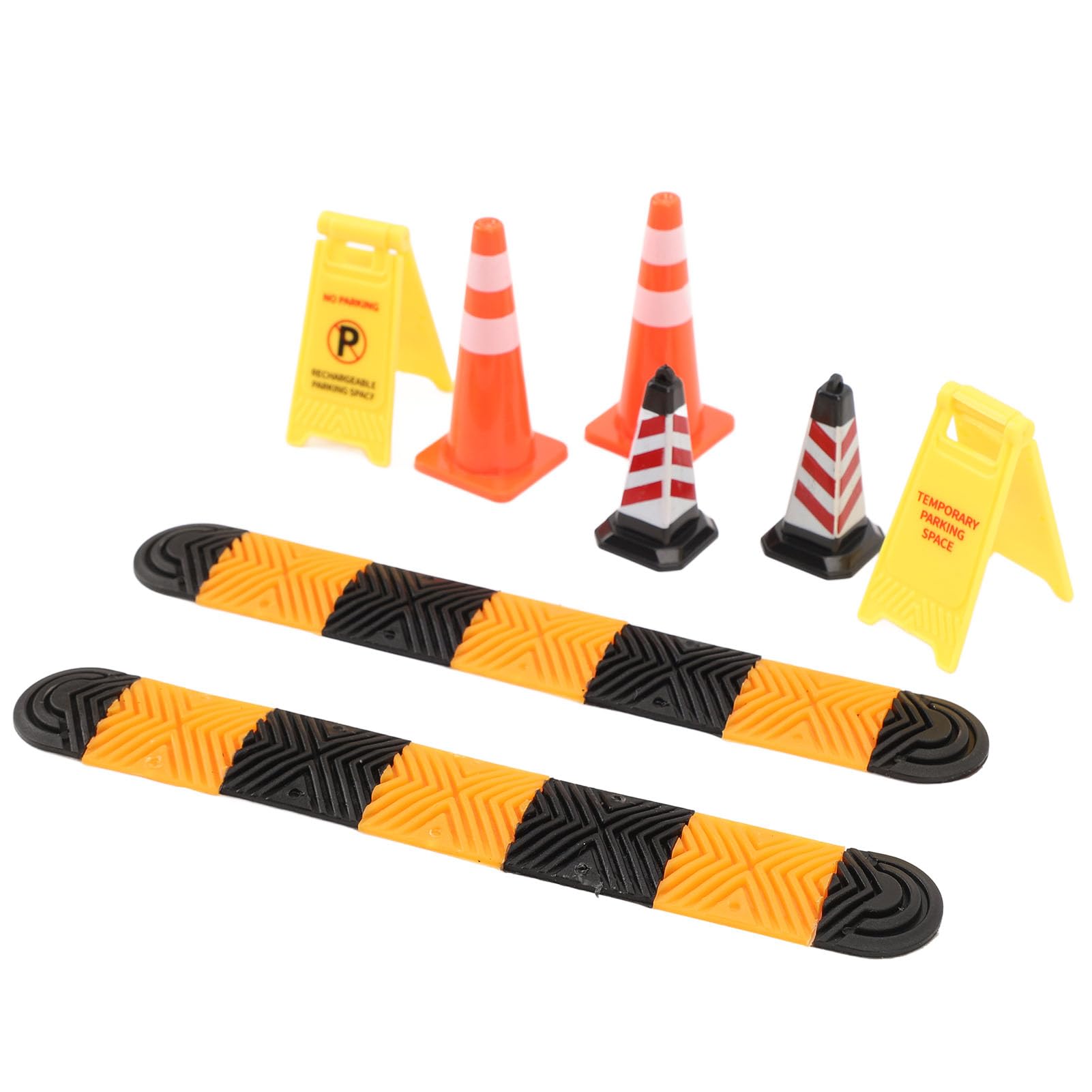 Bnineteenteam RC Climbing Car Speed Bumps Set,Speed Bumps Ice Cream Cones Warning Signs Model Car Scene Accessories for Scx24 1/18 1/24 RC Car - Image 3