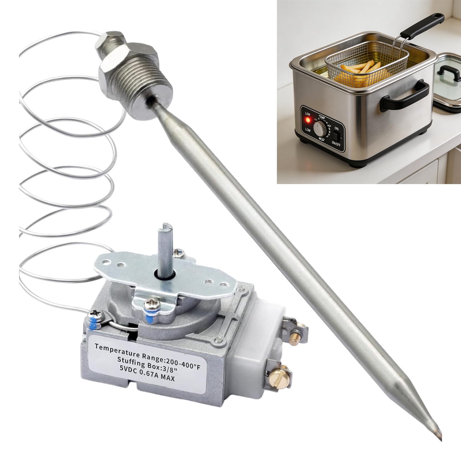 Unidad de Control de Temperatura para freidoras RX-2-24 Termostato para freidoras Interruptores de límite Termostato de Seguridad Pieza de freidora Profesional Duradera