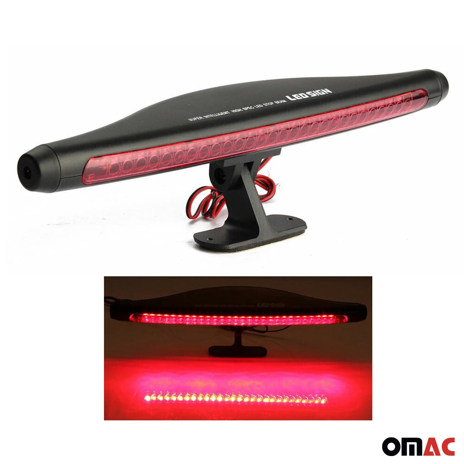 OMAC 10.7 Inch 28 LED 3rd Brake Light Low Mount Red Third Tail Stop Light 12V