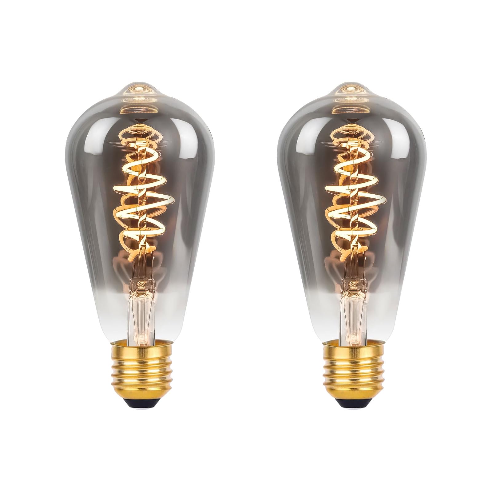 MLOQI 2 Pack E27 Screw Bulb Vintage Edison LED Light Bulbs, 4W,2200K