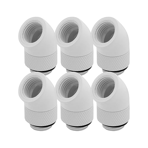 Miniatura 11 de dracaena.io - Paquete de 6 conectores extensores de rosca G1/4 pulgadas macho a hembra, conector adaptador giratorio de 90° para sistema