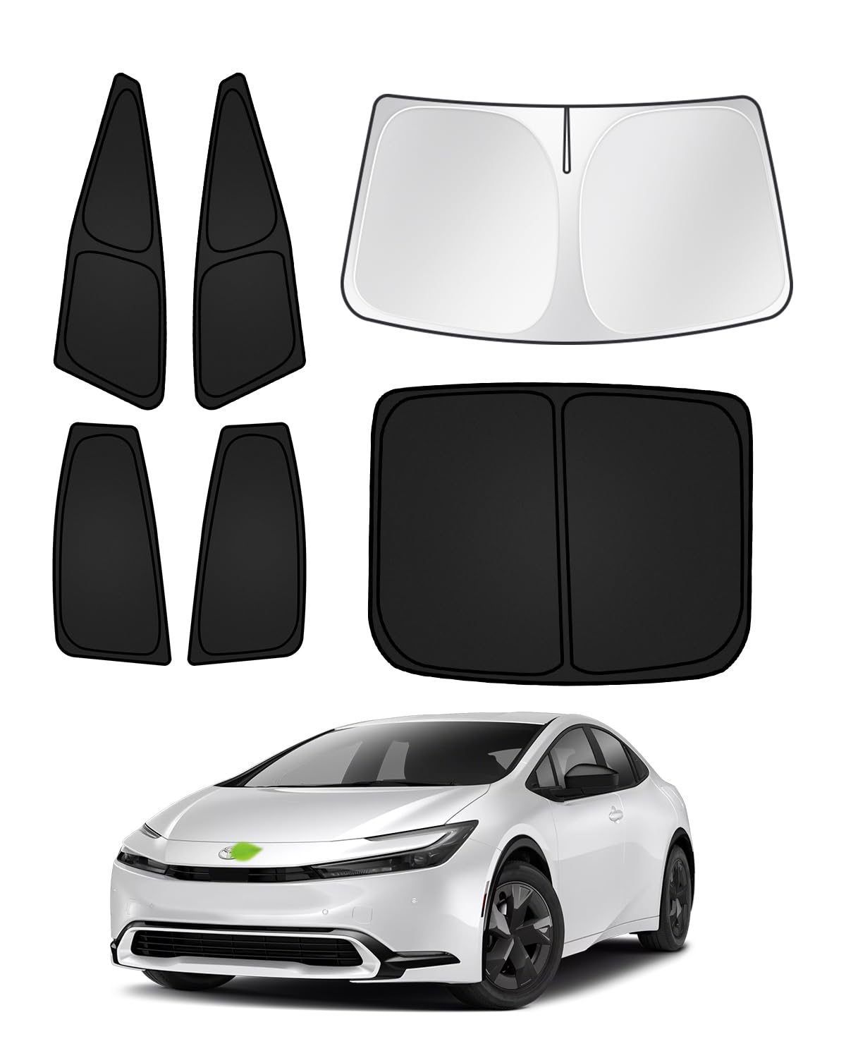 Photo 1 of Canvcle Sunshades for Toyota Prius 2023-2025 2026 Accessories Windshield Sun Shade Side Rear Window Shade Cover Sun Visor Shield Privacy Protection Keep Vehicle Cool Black 6PCS