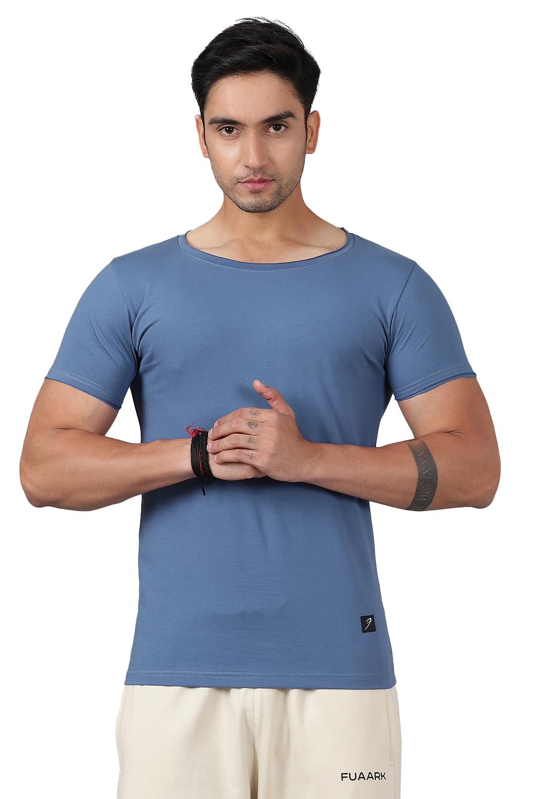 Mens Scoop Neck Slim Fit Gym and Sports T-Shirt-picture-20