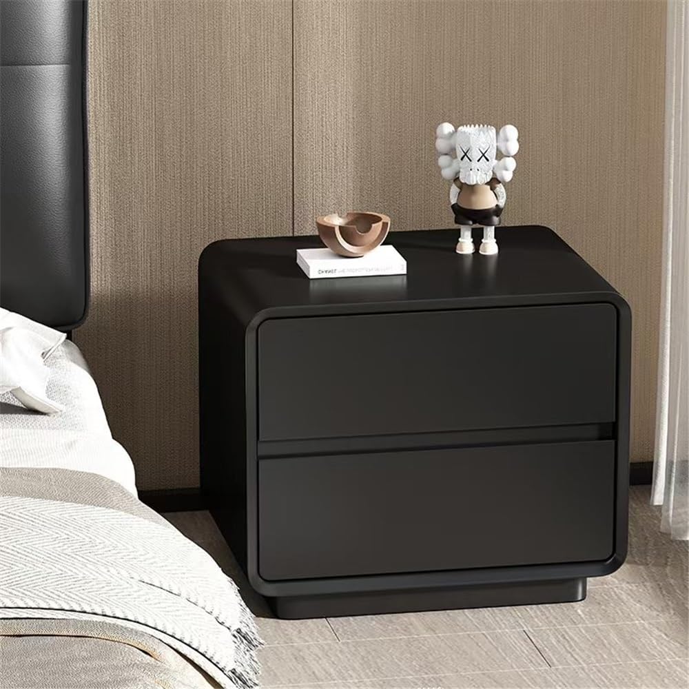Moderno Comodino doppio laccato nero for casa, soggiorno, camera da letto, studio, piccolo mobiletto portaoggetti in legno Camera da letto(M)