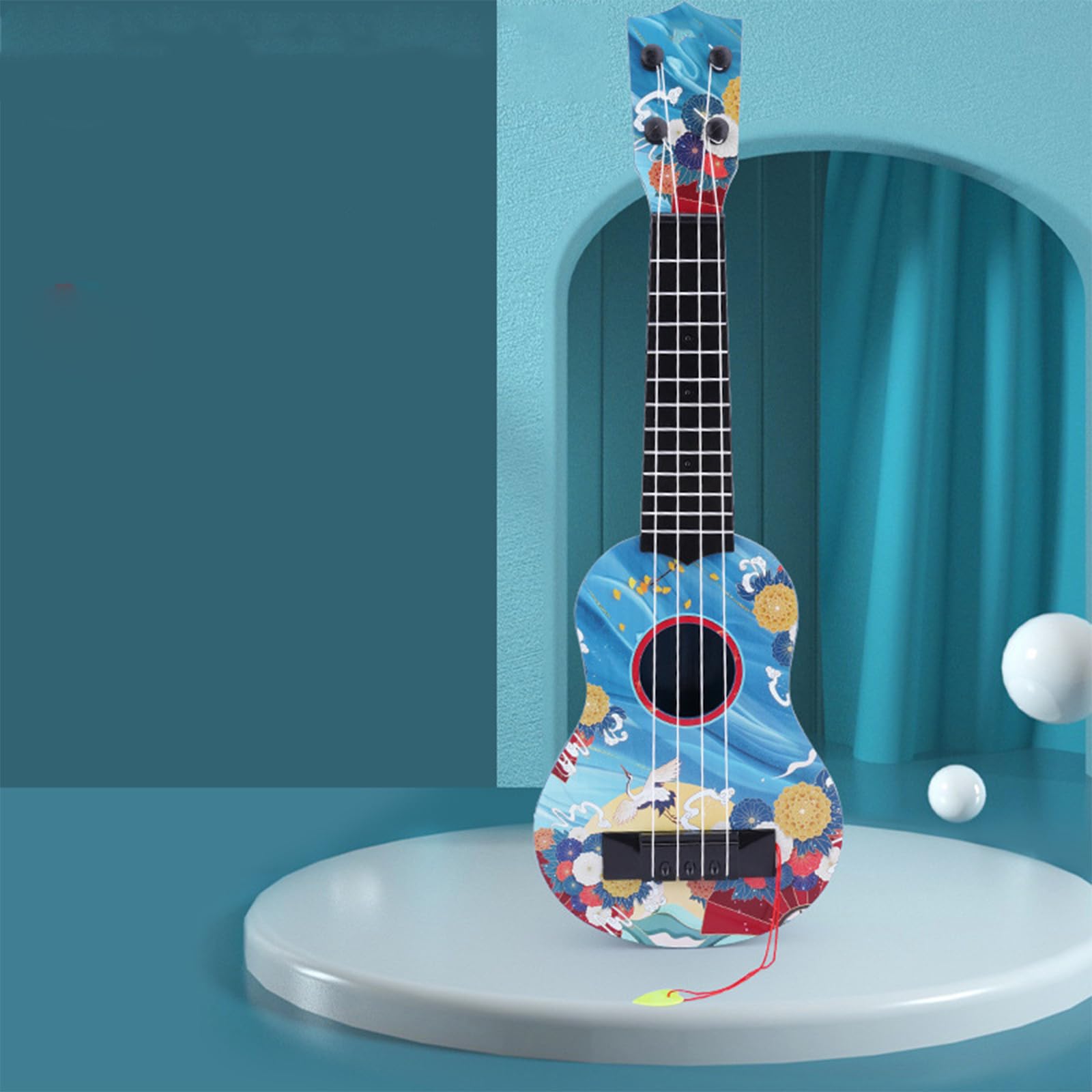 Guitare Enfant, Ukulele Enfants, Guitare Enfant 3-6 Ans, Jouet de Guitare et Piano, avec 4 Cordes Réglables,Mini Guitare pour Les Tout-Petits Débutants Garçons Filles Cadeau (Feihé 44cm)