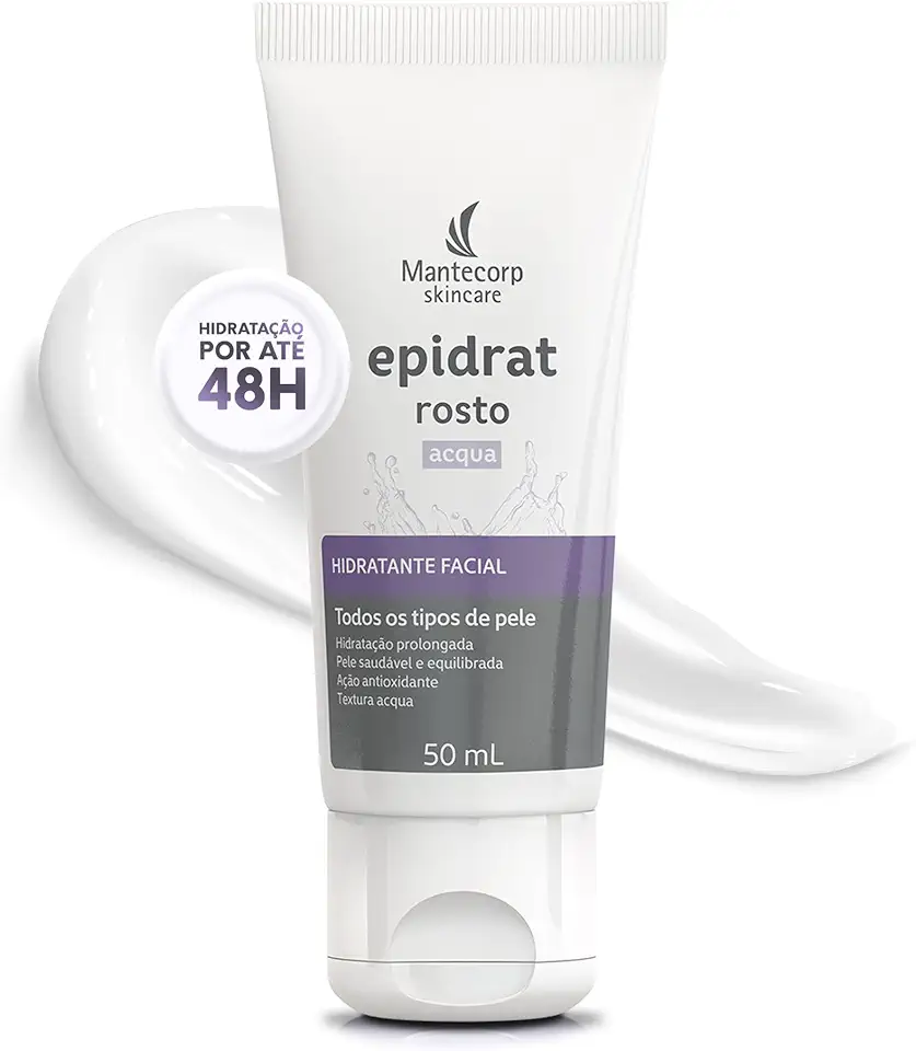 Hidratante Facial Epidrat Acqua - 50ml - Textura Leve e Rápida Absorção - Mantecorp
