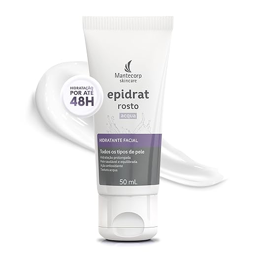 Hidratante Facial Epidrat Acqua - 50ml - Textura Leve e Rápida Absorção - Mantecorp