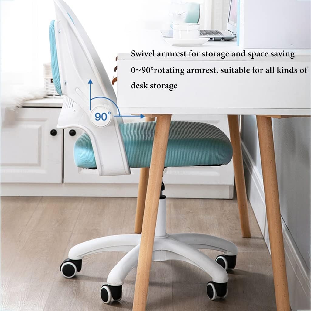 GIZNXBA Kids Task Chair Adjustment Ergonomic Kids Desk Chair with Foot Rest, Home Office Swivel Mesh Chair, Child Computer Desk Chair with Flip-Up Armrests for Kids,Teen (Color : /Pink)