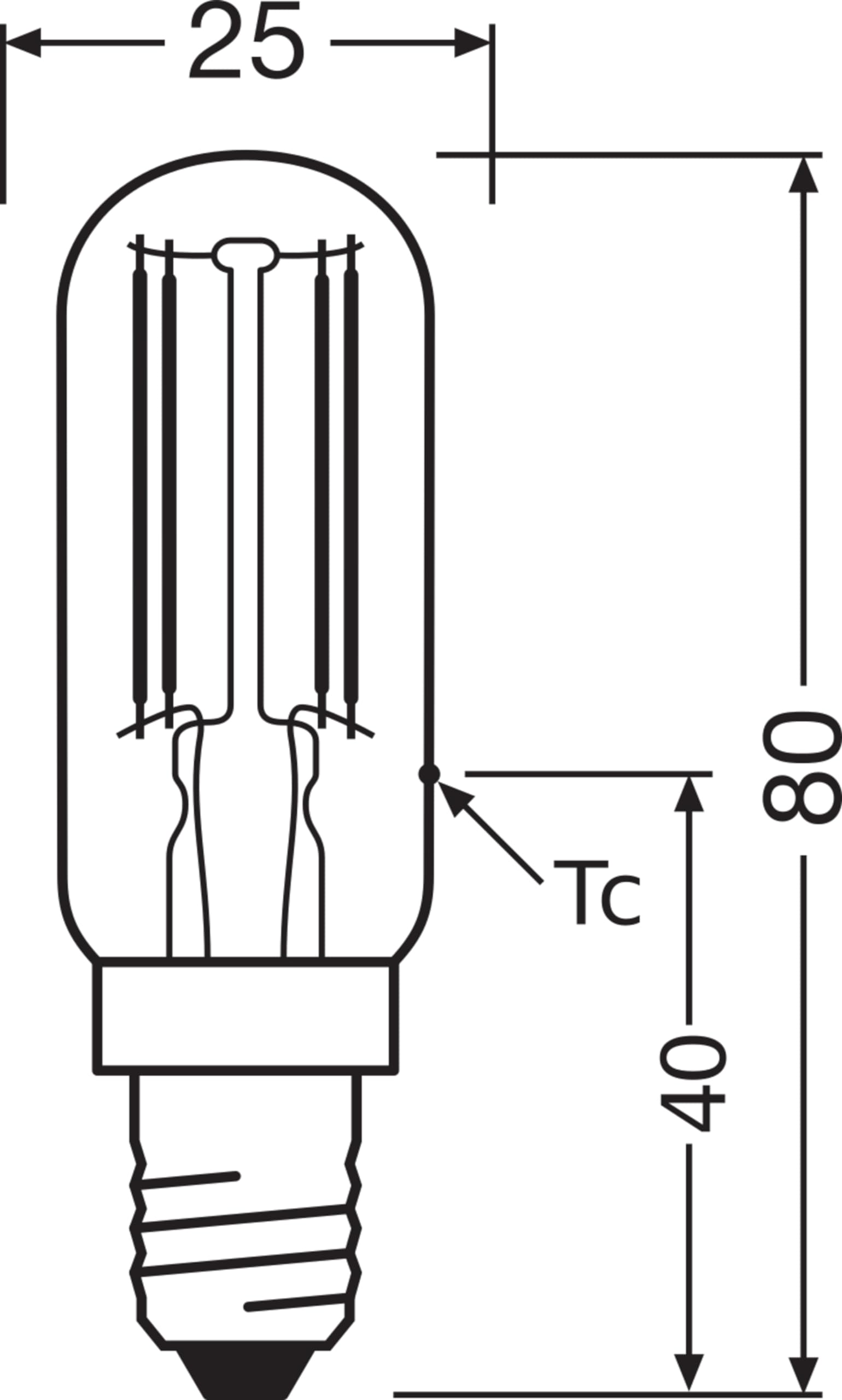OSRAM SPECIAL T26 FIL 55 piccola lampada speciale LED con attacco E14, | , LED Lamps, 25.00 Millimetres dia, , confezione da 6