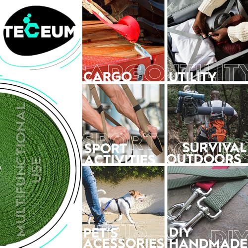 Image of TECEUM 3 /4 inch & 5 /8 inch & 1 inch & 1.5 inch & 2 inch Webbing - 10 25 50 Yards - 40+ Colors - Heavy Duty 1 Inch 1.5 Inch 2 Inch Backpack Straps - Webbing for Outdoors Indoors Crafting DIY
