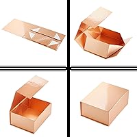 Vista 5 de Stockroom Plus Cajas de regalo para dama de honor, juego de 6, 9.5 x 7 x 4 pulgadas, oro rosa, cierre magnético oculto y tapas para regalos de dama