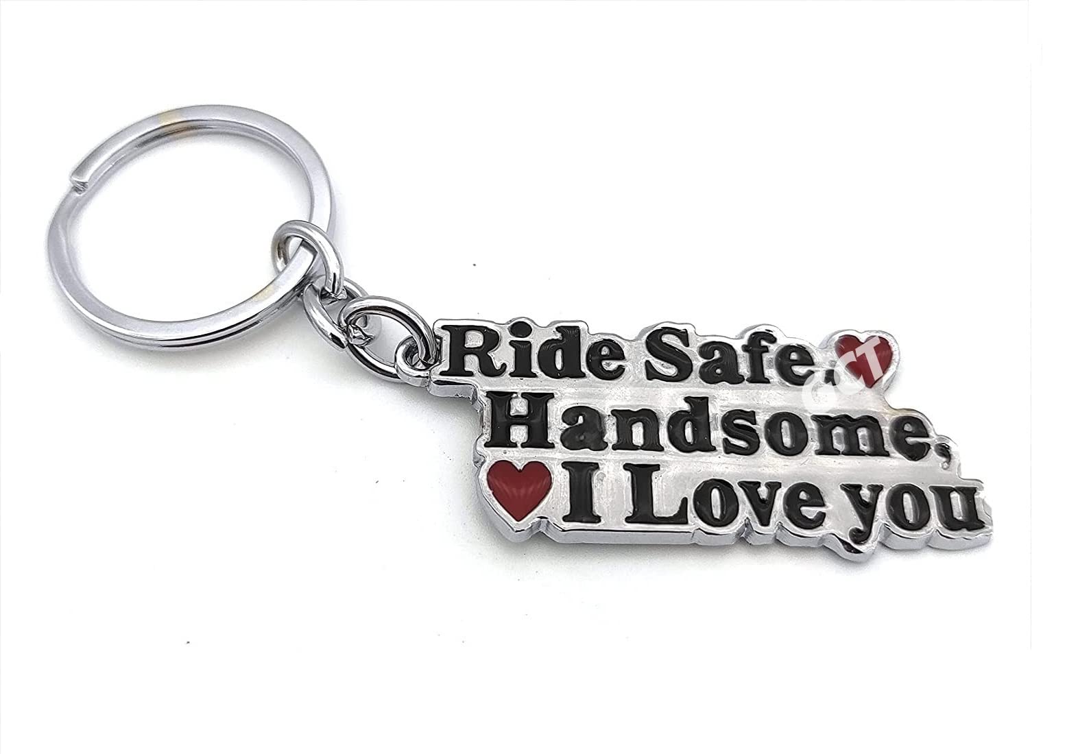GCT Drive Safe | Ride Safe Handsome I Love You (KC-7) Silver Metal Keychain for Car Bike Men Women-image-31
