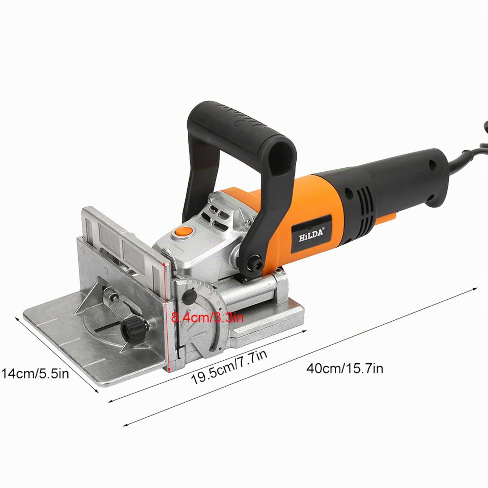 Fraiseuse à Lamelles 760W 11600rpm, Réglage de Angle 0~90°, Kit d'Affleureuse à Bois Défonceuse Électrique, Menuisier Électrique en Bois de Biscuit (EU Plug 220V)