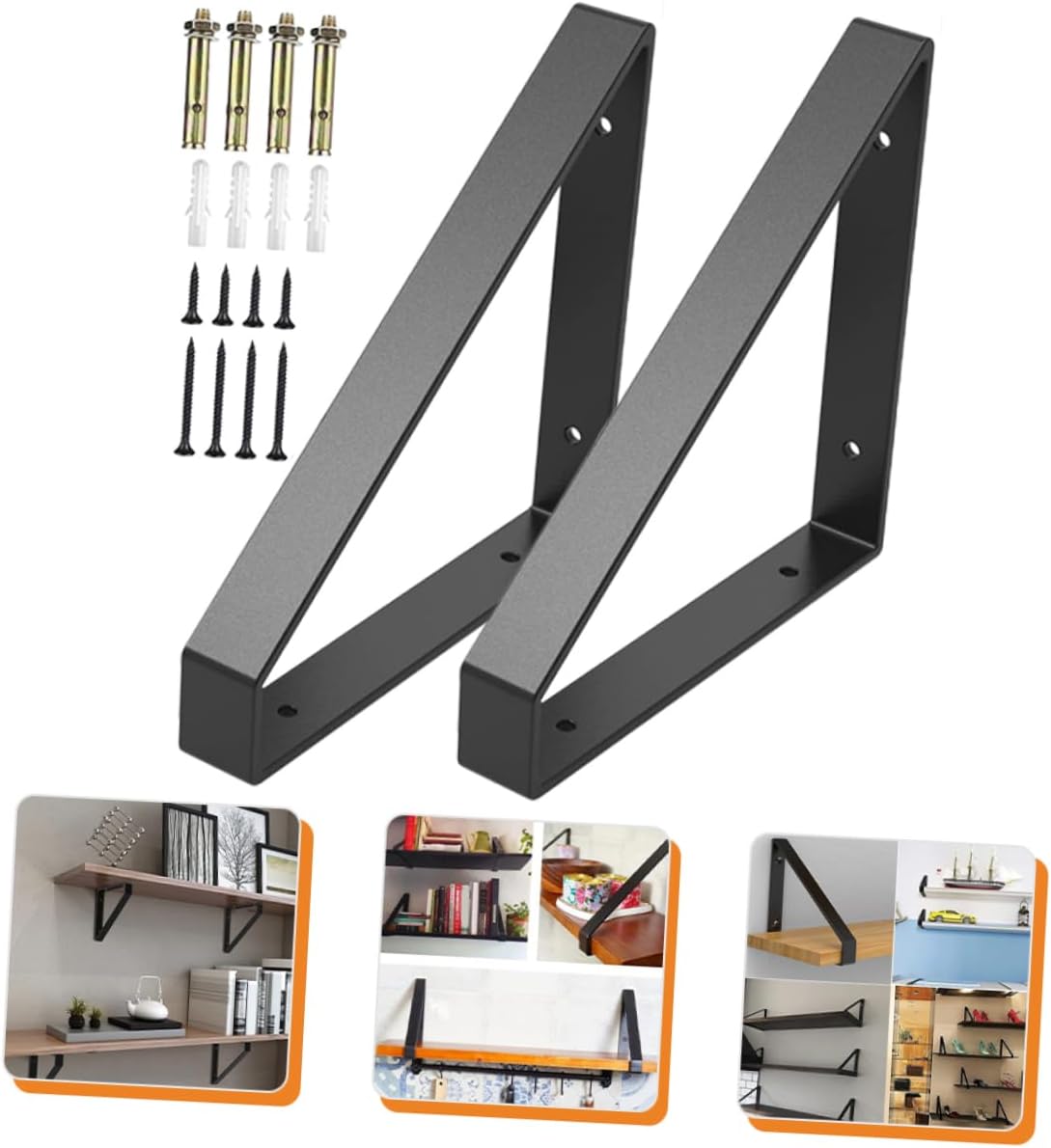 Artibetter 2pcs Heavy Duty Shelf Brackets Sturdy Wall Mount Support for Open Shelving for Kitchen Bathroom and More High Grade Material for Efficient Space Utilization