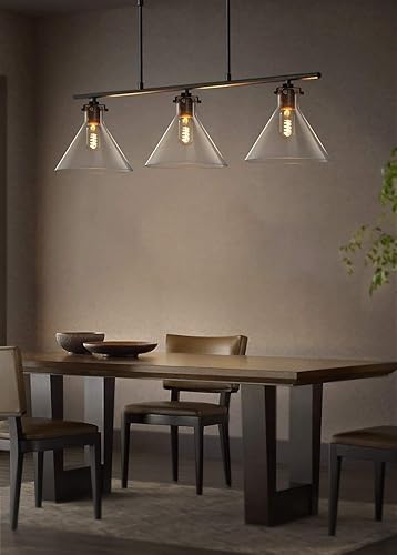 Miniatura 4 de Apliques de pared, iluminación de suspensión de techo, 3 luces, iluminación colgante de cristal, lámpara colgante de isla de cocina, accesorio para