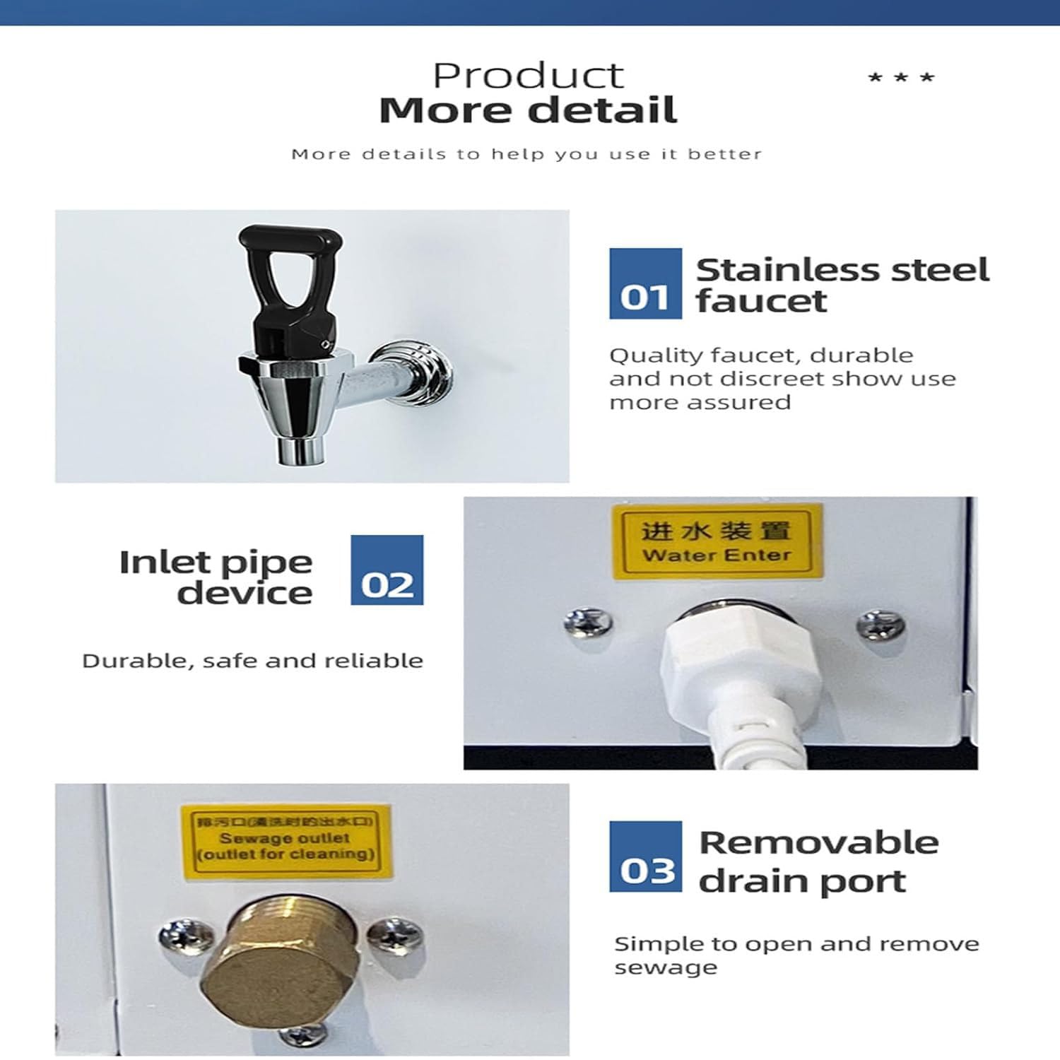 Dispensador de agua caliente comercial, dispensador de agua caliente instantáneo con filtro, caldera de agua caliente potable de acero inoxidable 304, para oficina, pantalla táctil,Black-60L/H
