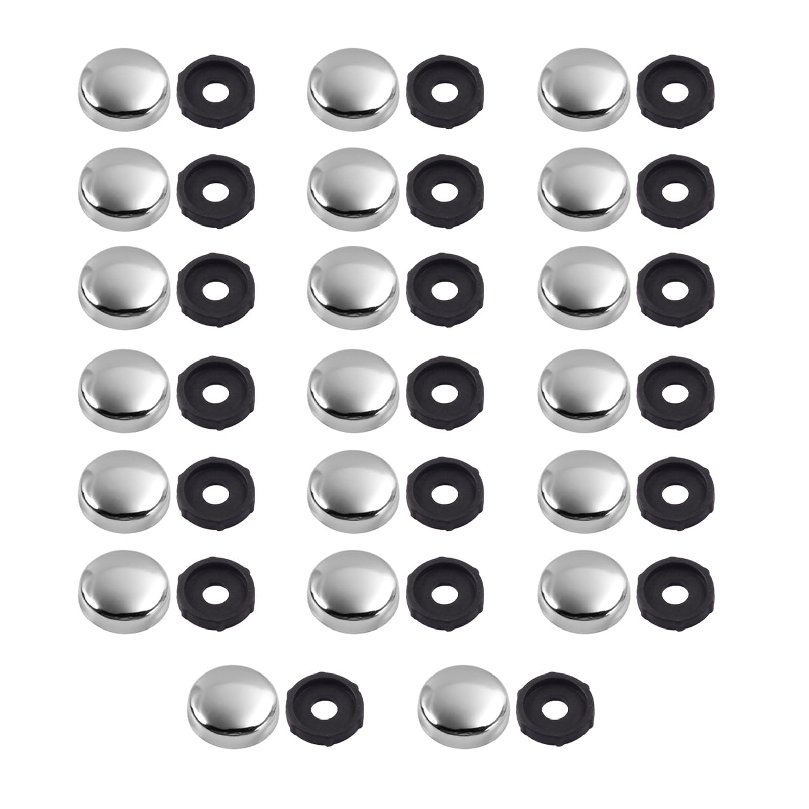 Tsophreniq Silver 20Pcs Decorative Screw With Caps 16Mm Glass Screws Caps Decorative Nails Glass Fixing Screws Washers Enduring Screw With