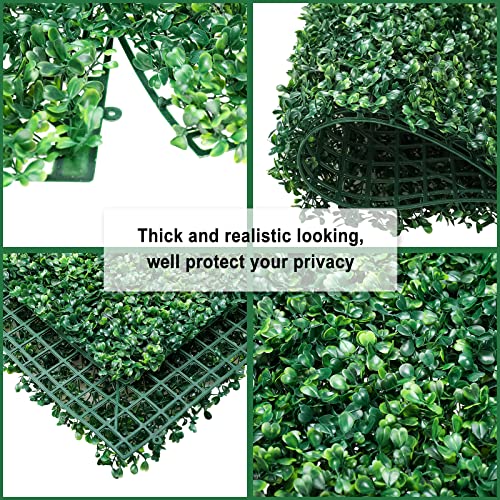 Potlimepan 24Pcs Boxwood Panels, Greenery Mats Green Grass Wall For Uv Protection, Artificial Protected Privacy Panel For Garden Decoration,Indoor And Outdoor Fence (24, 15.7" X 23.6") #TOP2