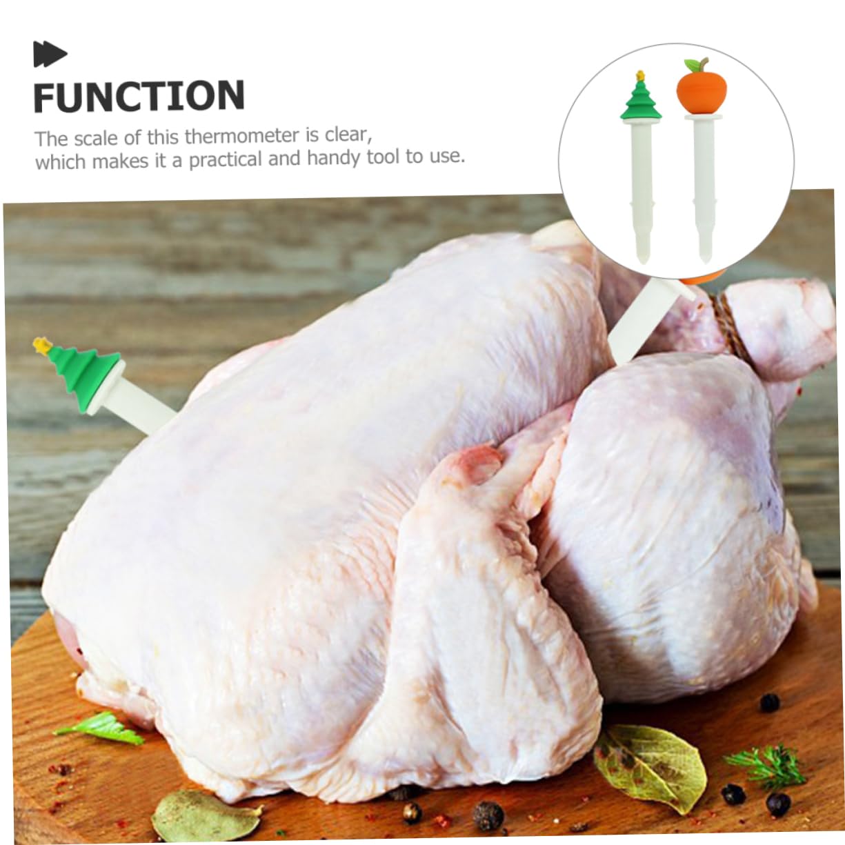 OFFSCH Oven BBQ Thermometer Food Baking Thermometer Stainless Steel Temp Gauge Easy to Read Numbers