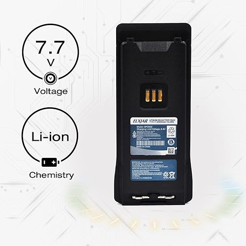 Miniatura 2 de ROWSHEP Paquete de 2 baterías de iones de litio de 7.7 V 2000 mAh BP2002 de repuesto para radios bidireccionales Hytera HP602, HP682