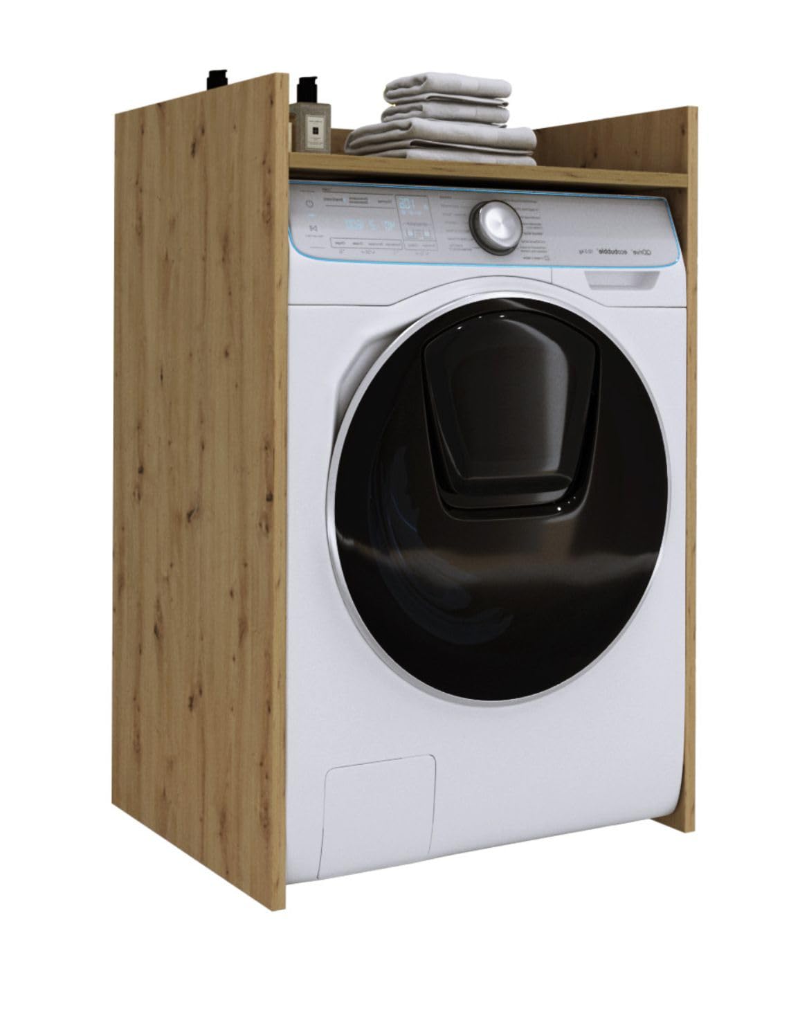 3xE living Armadio per Lavatrice su Piede Durevole con Mensola - Bagno Artigiano Oak 64 cm x 97,5 cm x 50 cm, Colonna