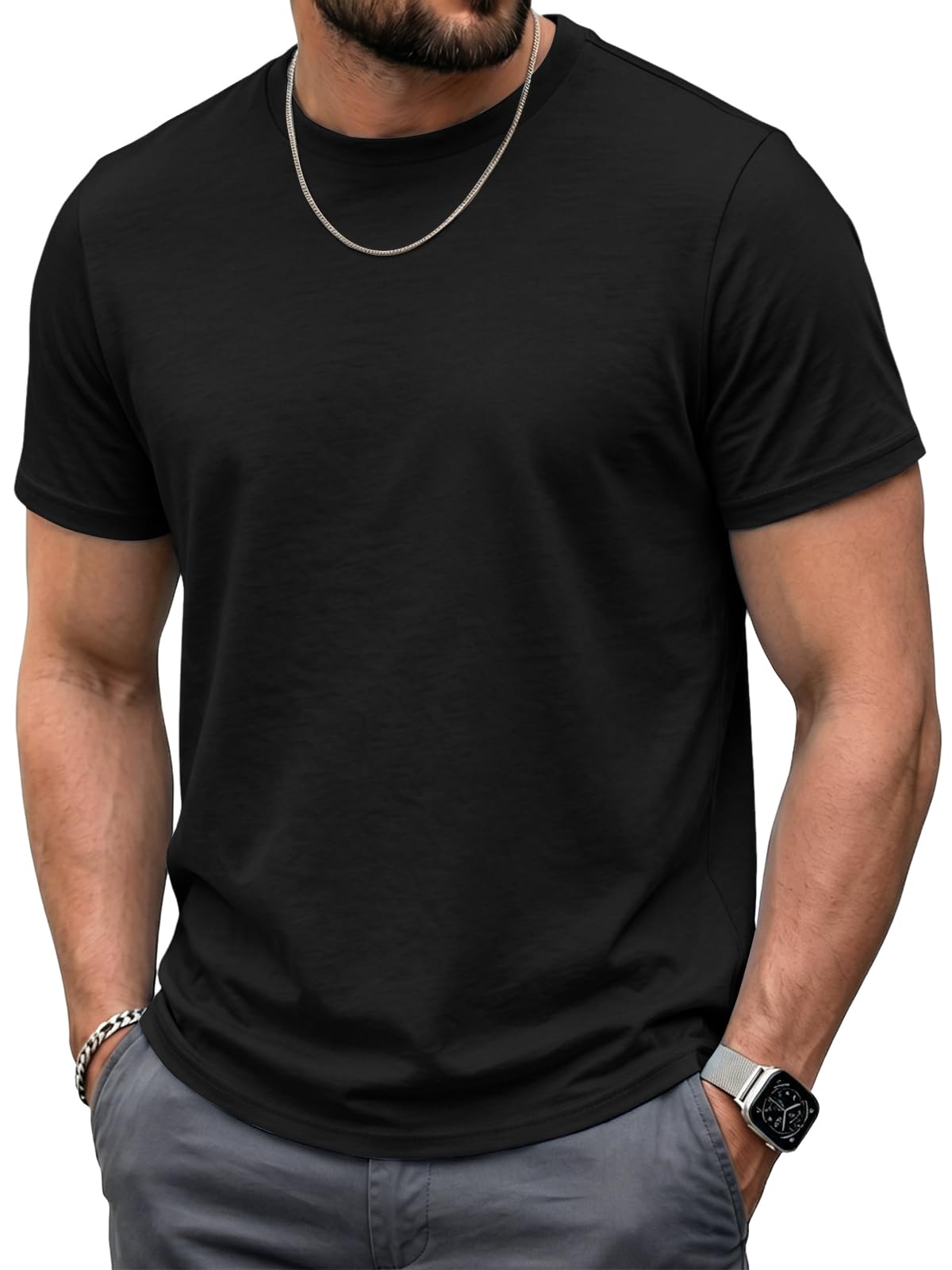 Cuptacc T Shirt Herren Rundhalsausschnitt Kurzarm Tshirt 100% Baumwolle | Oversize,Basic,Sommer,Hautfreundlich,Bequeme,Leicht,Dehnbar,Einfarbig,Atmungsaktiv,Schnelltrocknend,kühlend