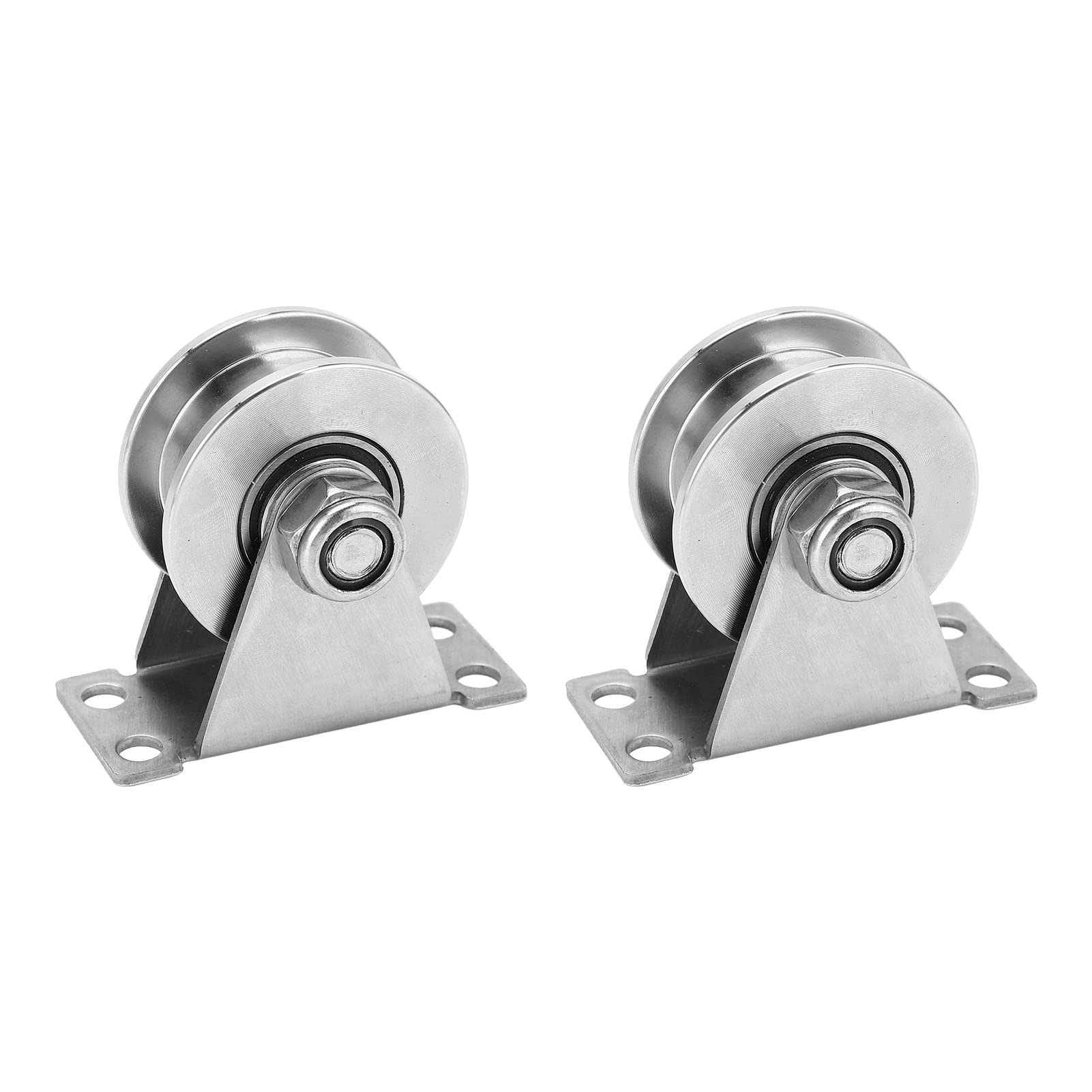 Set di 2 pulegge resistenti, capacità di carico di 100 kg, blocchi silenziosi a doppio cuscinetto in acciaio inox, per una movimentazione e sollevamento di corde lisce
