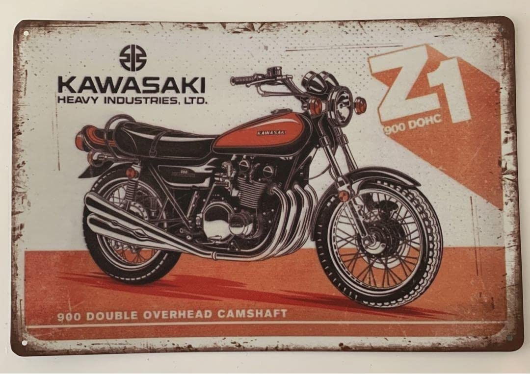 Amazon.co.jp: ブリキ看板 バイク z1 z900 旧車 アンティーク レトロ