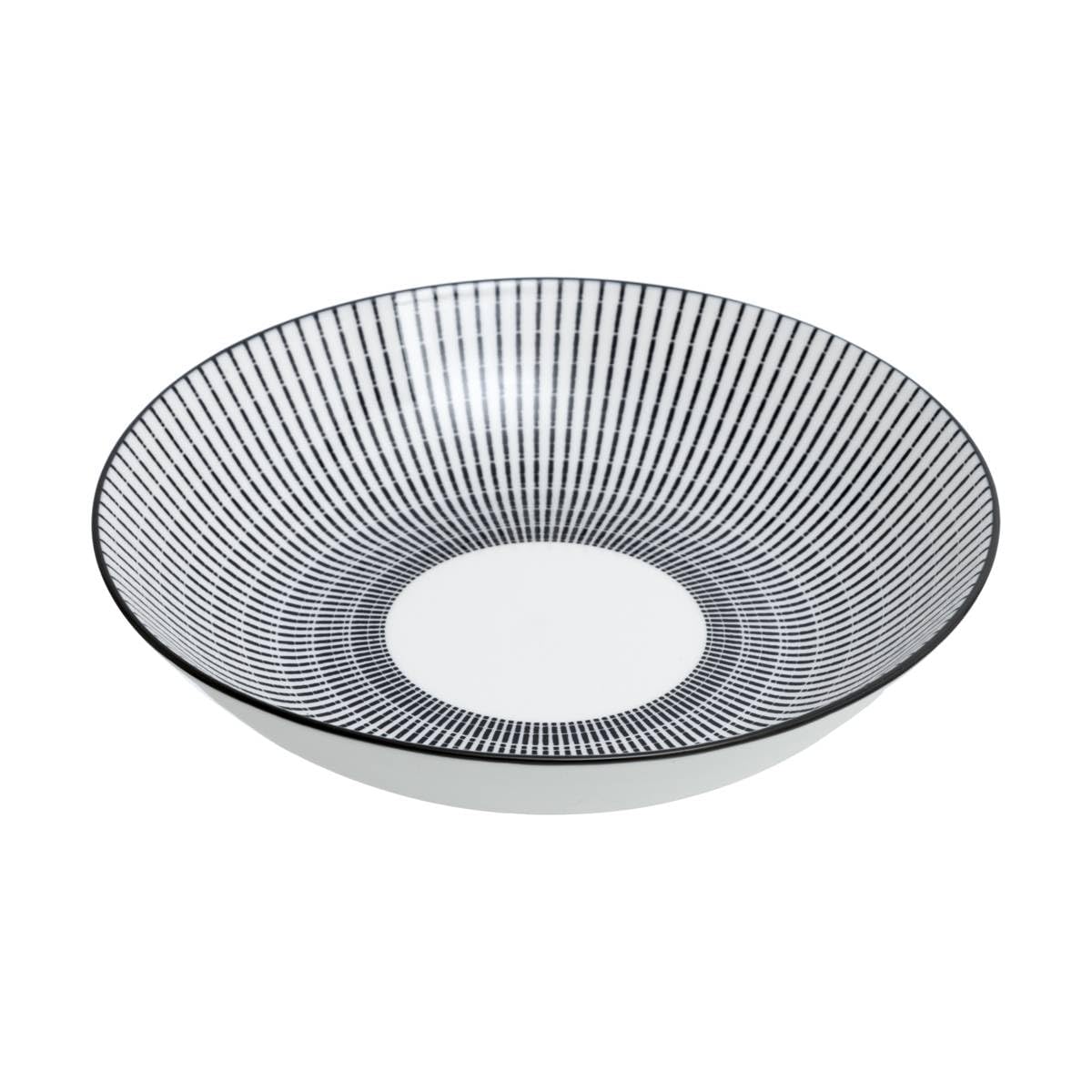 Secret de Gourmet - Juego de 6 Platos Huecos Patrón Negro 20,5 cm