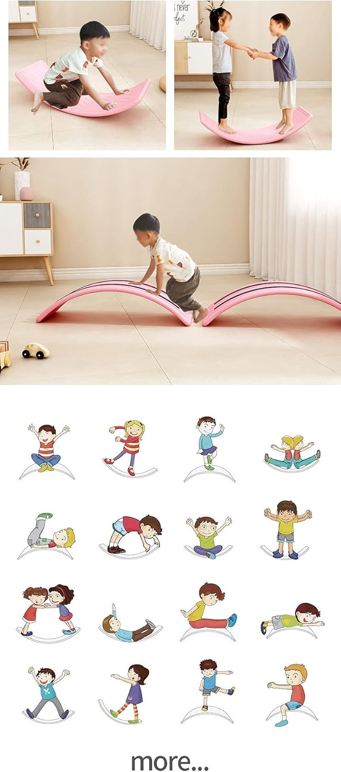 35° Curved Balance Board Yoga Board Sensory Integration Training Smile Seesaw Smart Board