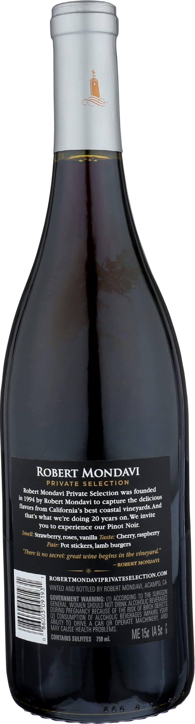 Robert Mondavi Private Select Pinot Noir, 750 ML at Amazon's Wine