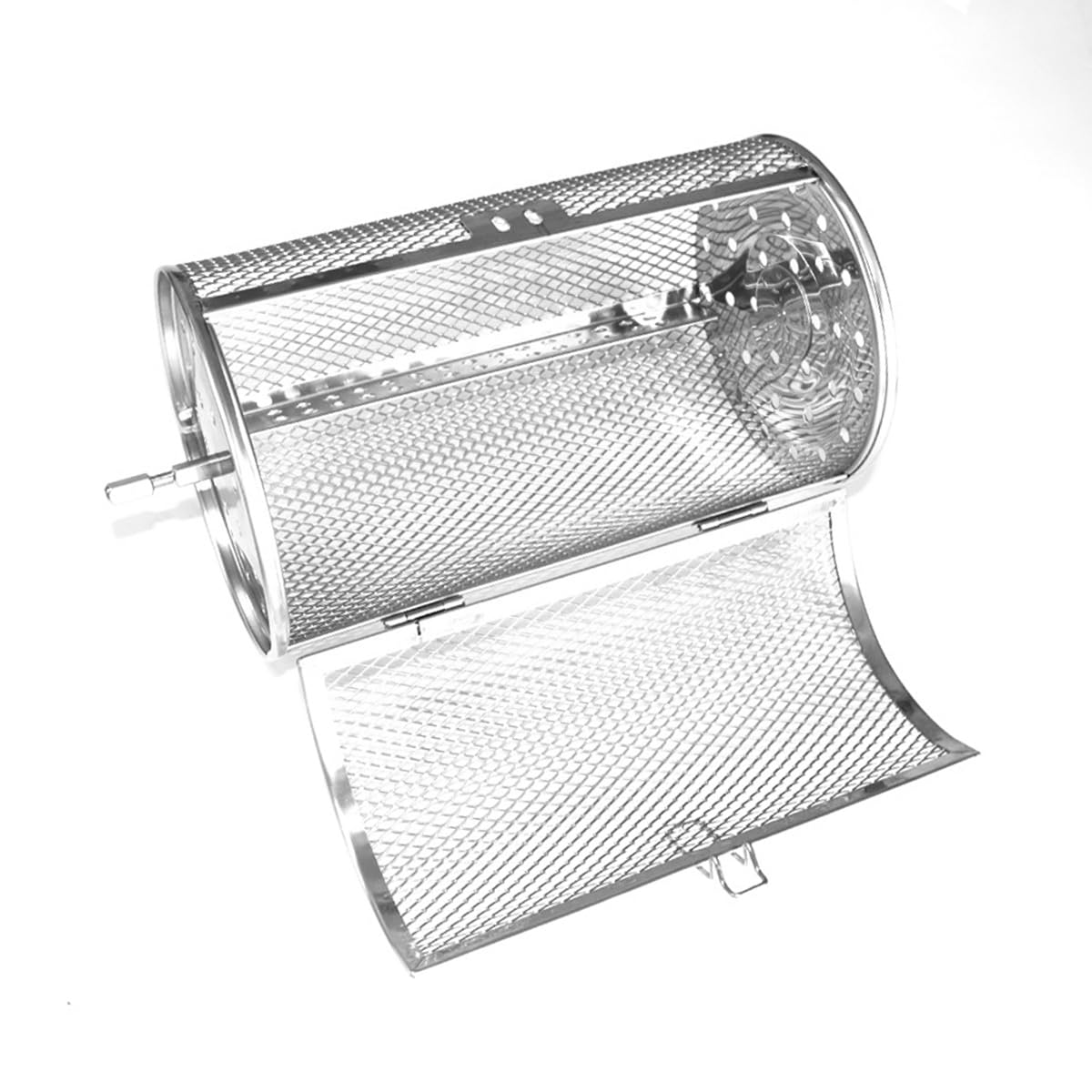 Namvo Panier à frites pour friteuse à air Panier à rôtissoire en acier inoxydable Panier à grill roulant rotatif à 360 ° Cage grillée (12 x 18 cm)