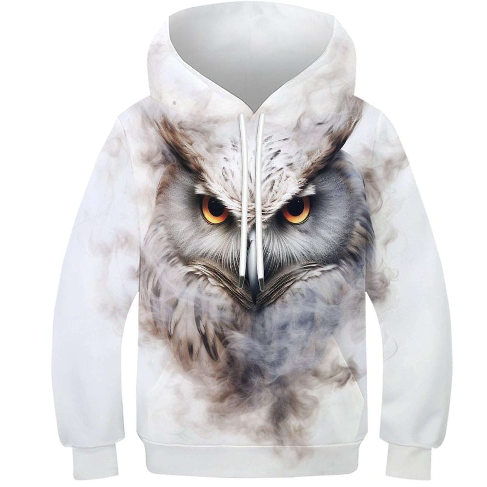 Kkpbhtyvg Unisex Style-18 3D Printed Owl Casual Hoodie Sweatshirt Pullover Men/Women Ong Sleeve Tops For Teens 12-14Y