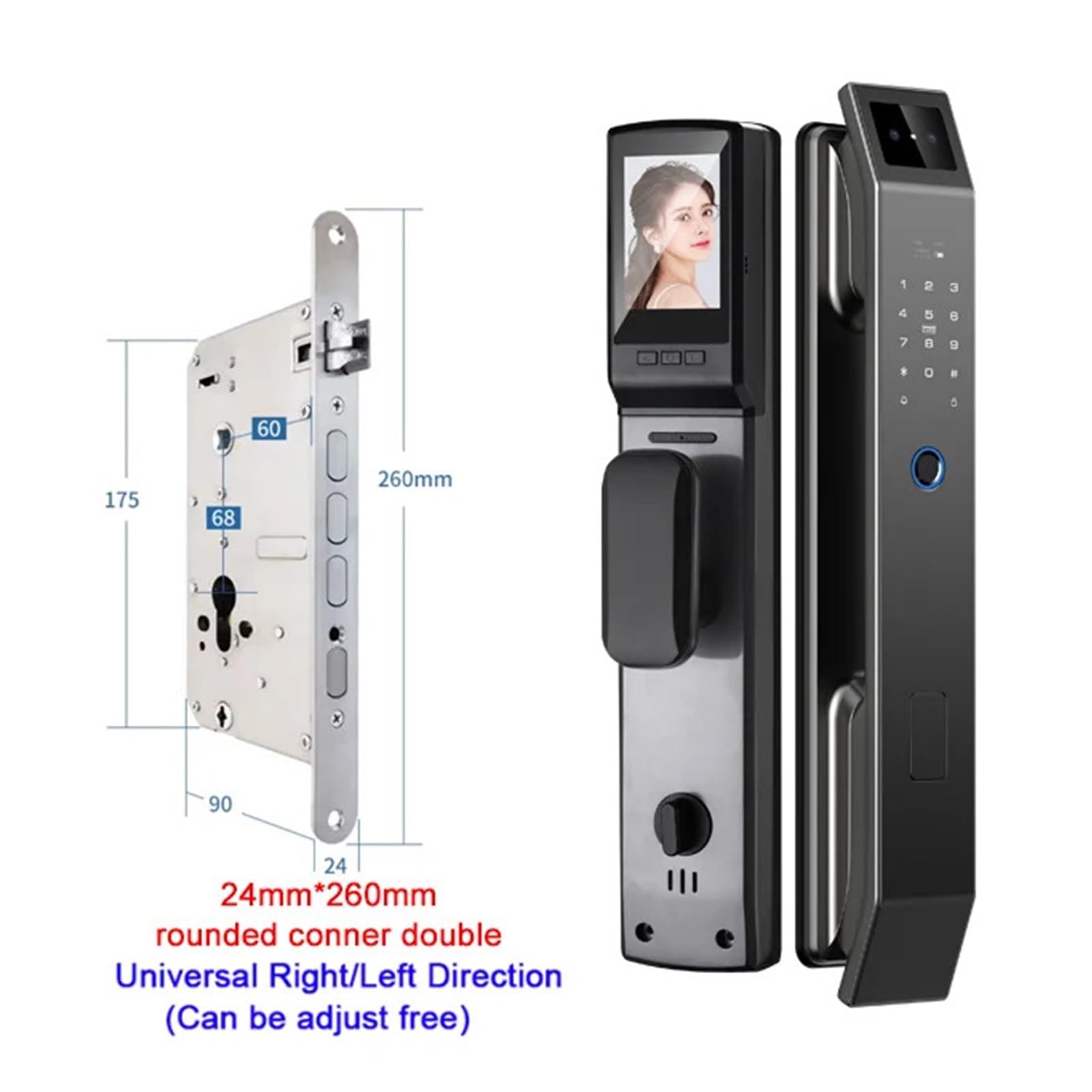Serratura Smart, Il Riconoscimento Facciale 3D Sblocca La Serratura Digitale Con La Password 'impronta Digitale A Fotocamera Sblocca La Serratura Elettronica Senza Chiave ,Smart Lock Facile da Install