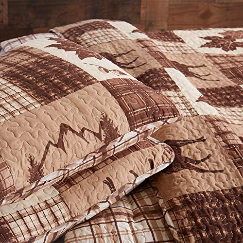 Great Bay Home Lodge Bedspread Twin Size Kid's Quilt Set With 1 Sham. Cabin 2-Piece Reversible All Season Quilt Set. Rustic Quilt Coverlet Bed Set. Redwood Collection. #TOP5