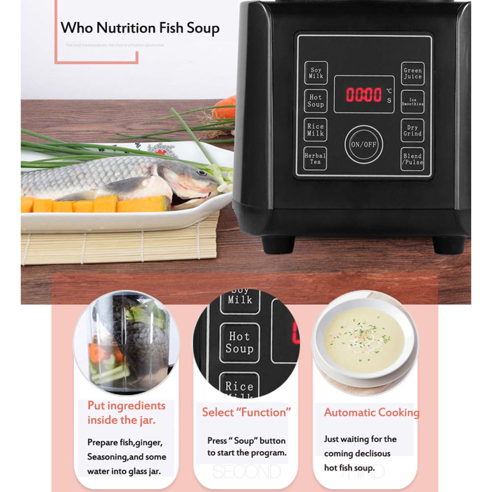 220V Frullatore Da Banco, Smoothie Maker/Mixer Jug Blenders Con Doppio Blocco Di Sicurezza, Sistema Anti Perdite, Display LCD Della Temperatura E Del Tempo, 8 Programma Automatico,220v,AU Plug