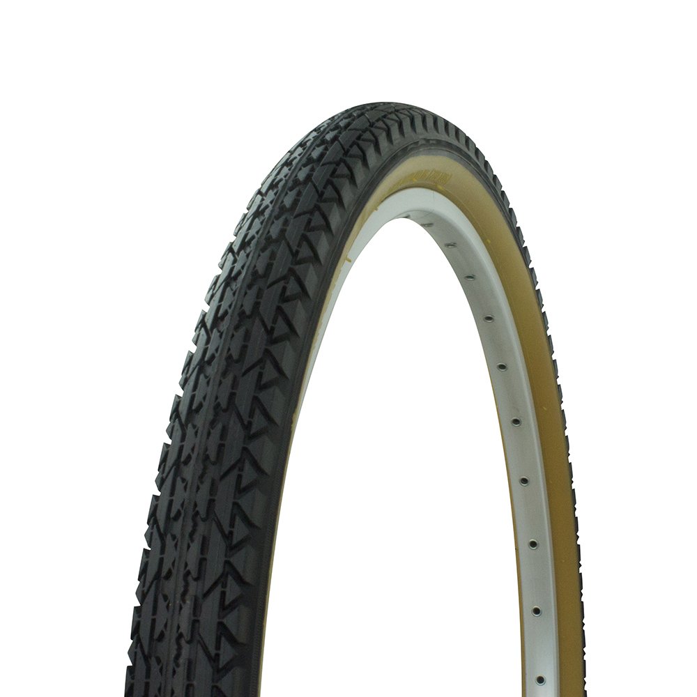 Wanda Diamond Tread Bicycle Tire Gum Wall 26 x 2.125, for Beach Cruiser Bikes, Black/Gum