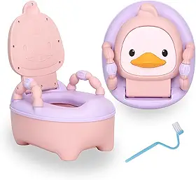 Troninho Penico Infantil Ohana Baby Patinho Rosa - Assento de Treinamento Desfralde Educativo Divertido para Menino e Menina