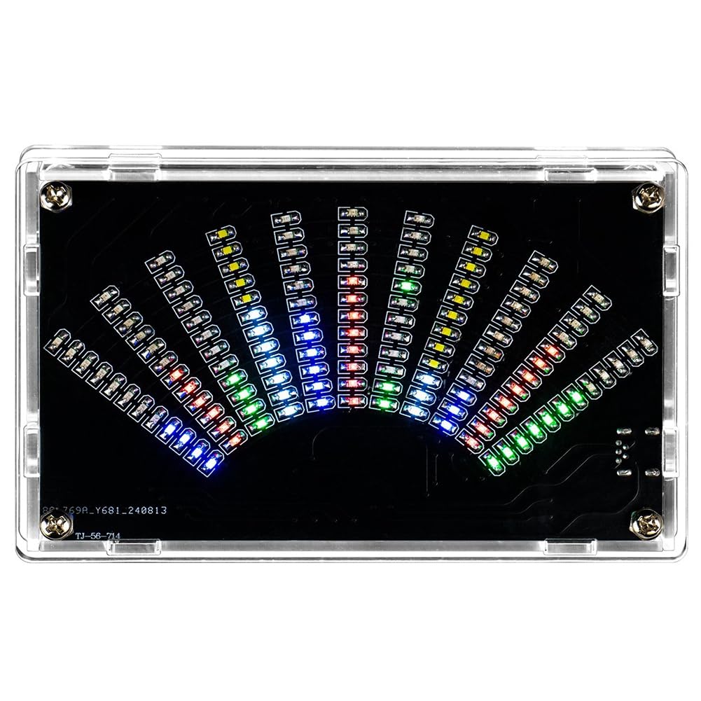 Cwmiibili Fan-Shaped LED Music Spectrum Rhythm Light Display DIY Production Kit SMD Component Practice TJ-56-714