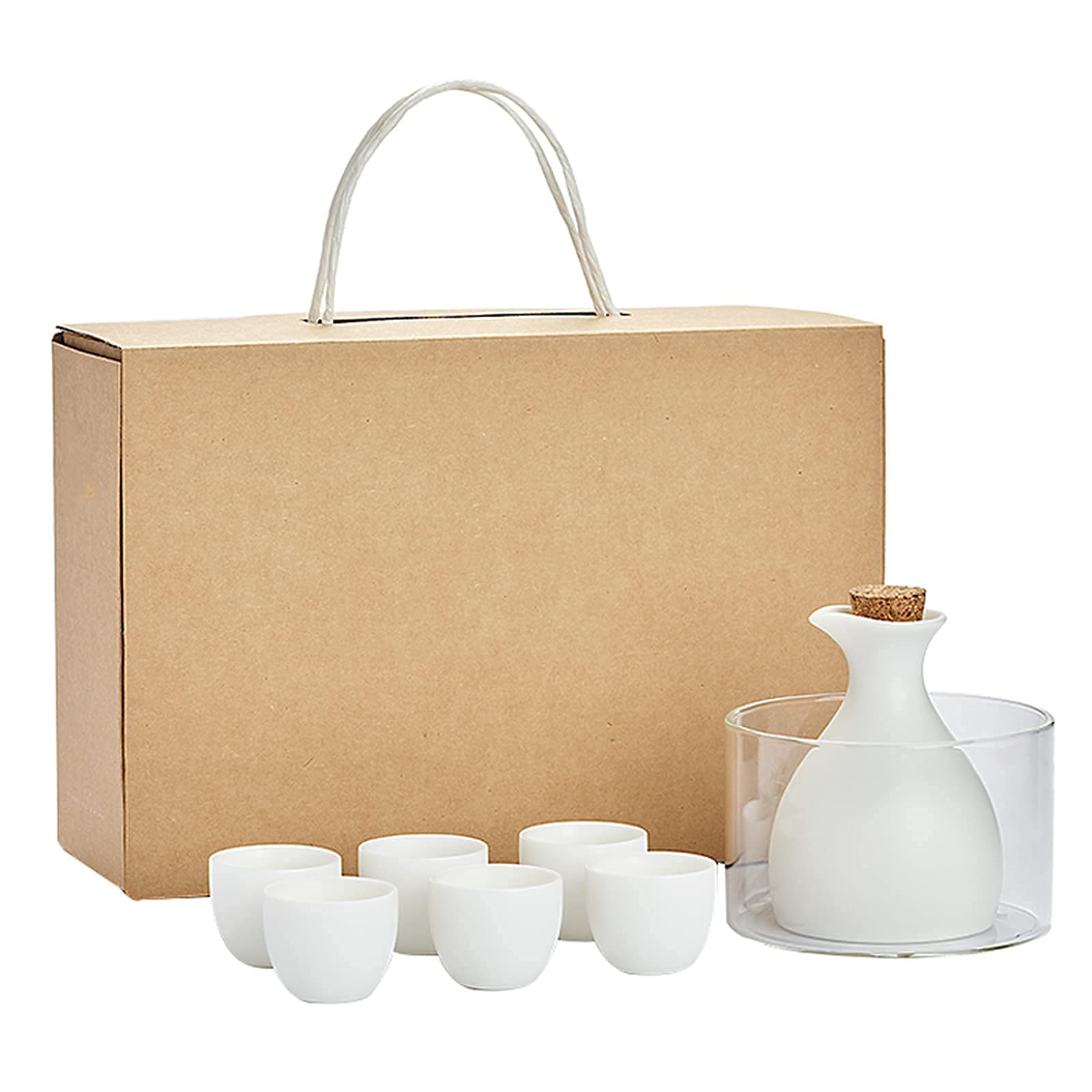 Juego De Sake Japonés De Cerámica, Antideslizante, Insípido, Fácil De Usar Y Limpiar, Ideal para Amantes De La Cultura Y La Artesanía Tradicional. 4 Tazas, A. Vajilla, 6 Tazas, B.