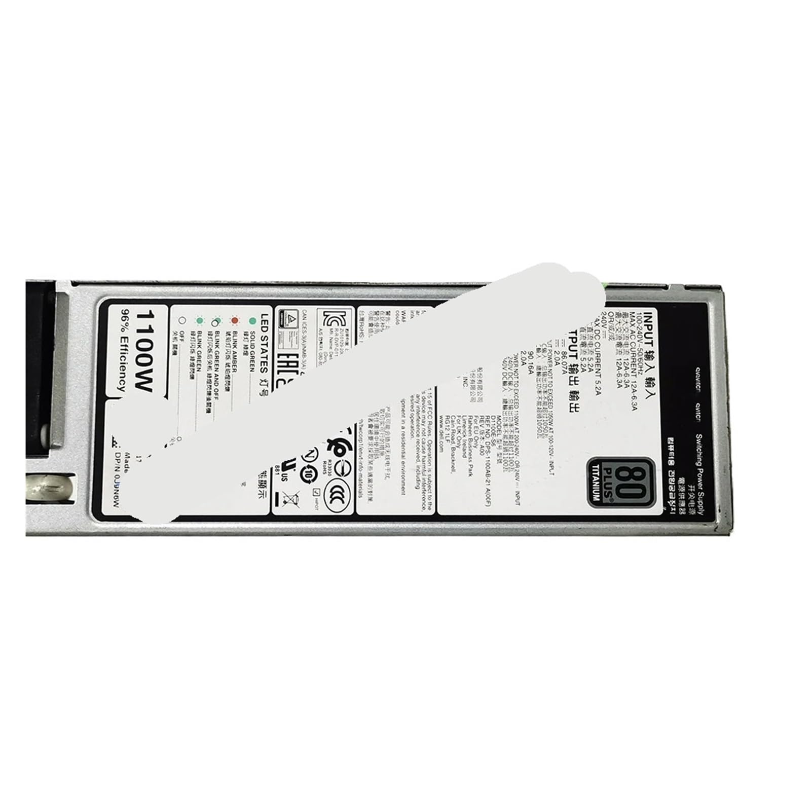 BRODEFUP DPS-1100AB-21 A R50 R650 R750 R7525 1100W Power Supply J9N6W D1100E-S6