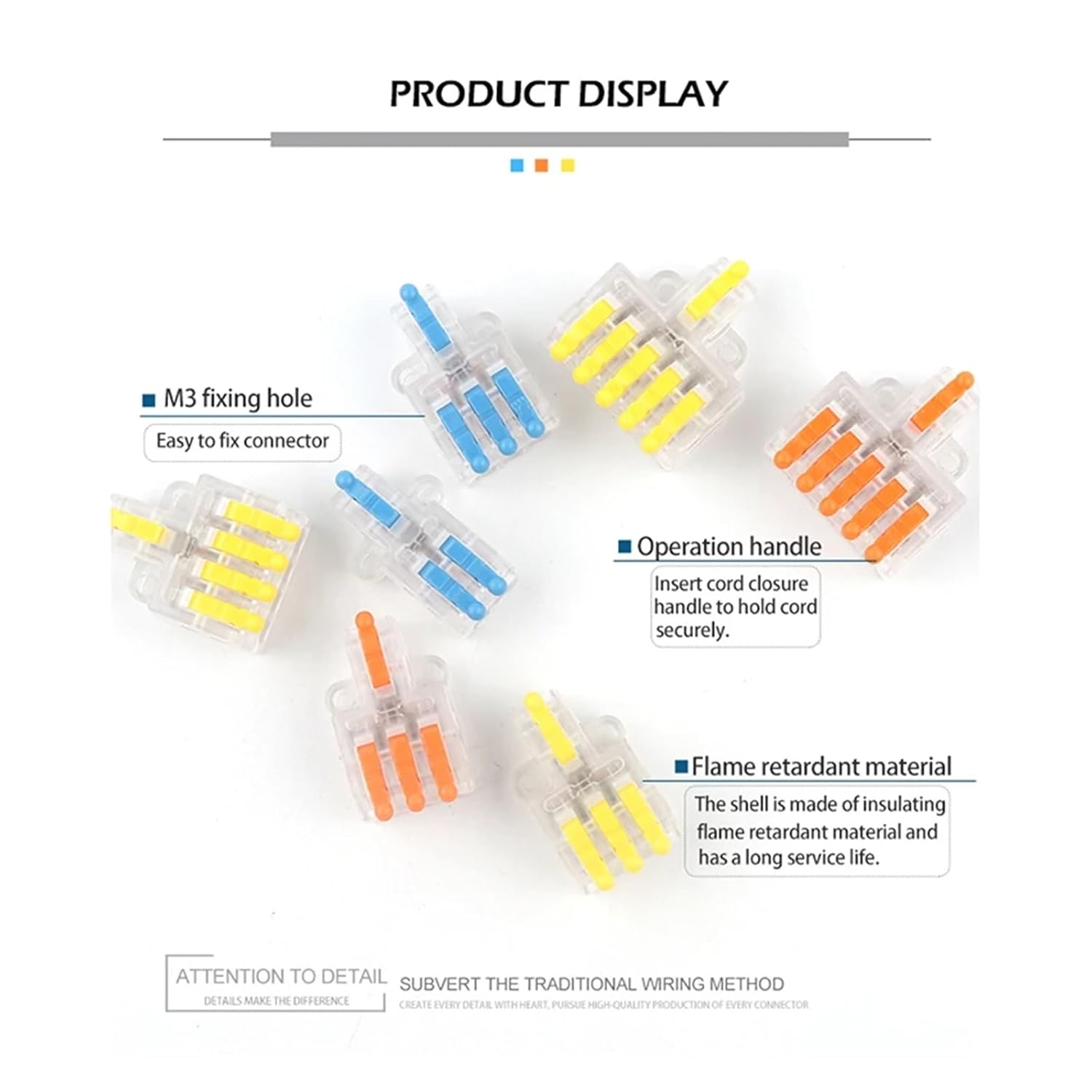 5/10PCS Mini Fast Compact Splicing Conductor Connector 1 in Multiple Out Splitter Terminal Block M3 Screw Fixing Hole(D1-2TY)