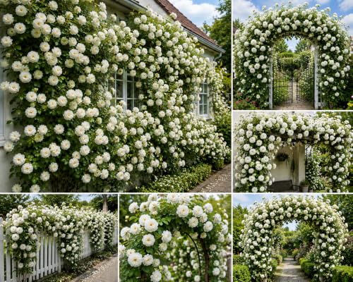 Image of Climbing Rose Flower Seeds, 75 Seeds Pack, Year-Round Blooms (WHITE)