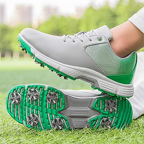 Image of THESTRON Men Golf Shoes Mesh Breathable Breathable Golf Walking Sport Sneakers 7 Spikes Golf Trainers