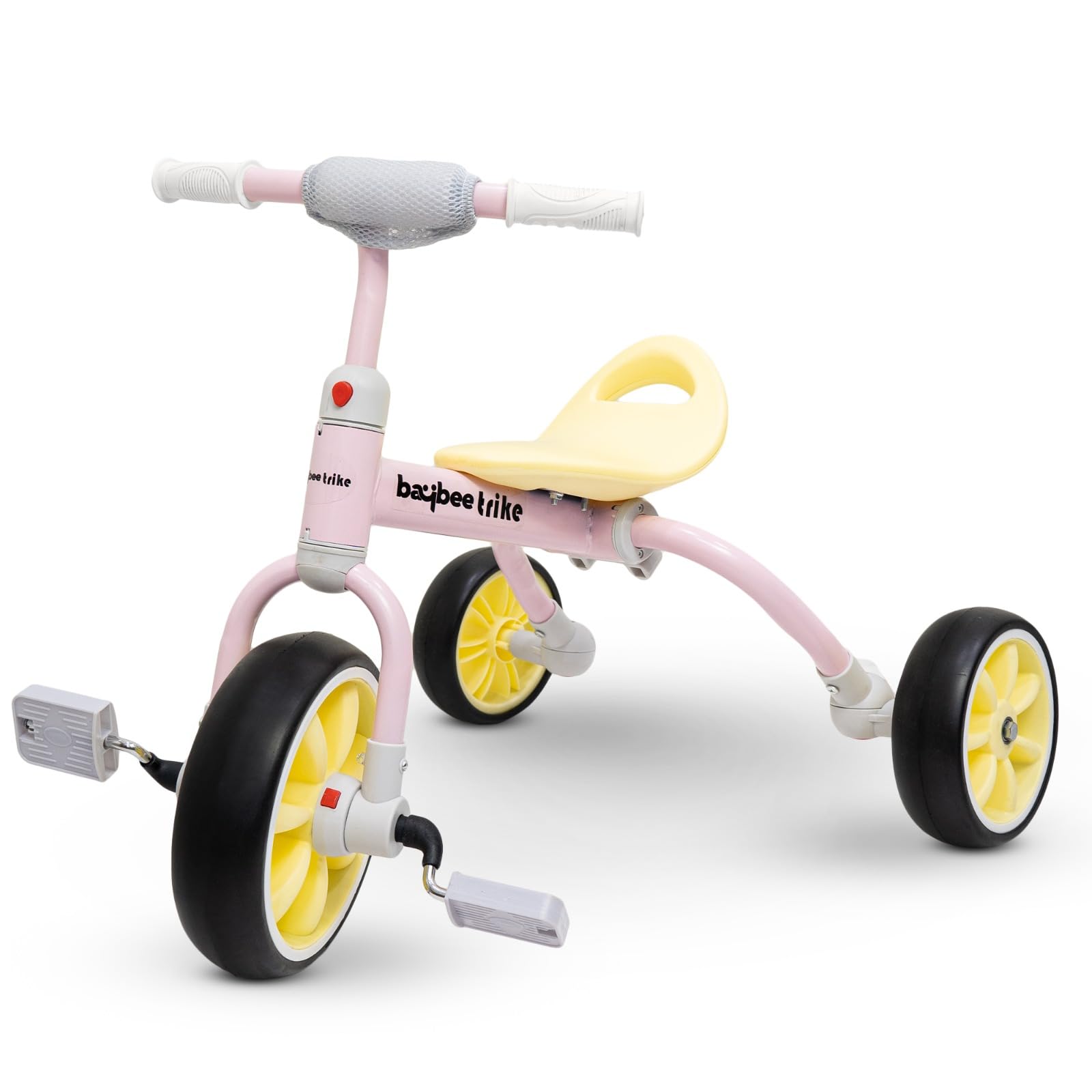 Baybee Trikona Tricycle for Kids, Foldable Balance Bike Baby Tricycle with Adjustable Seat, Eva Wheels & Detachable Pedal | Kids Tricycle Trikes | Baby Cycle for Kid 2-4 Years Boys Girls (PinK)
