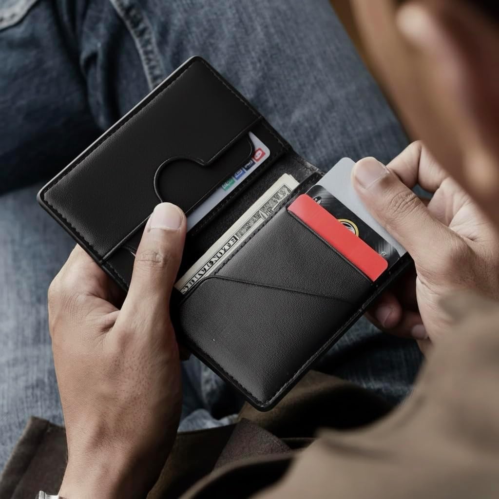 Karar Slim Leather Wallet for Men – Minimalist Bifold Wallet Card Holder, Pure Genuine Leather Front Pocket Wallet for Cards & Cash, Thin Everyday Carry Organizer - Image 6