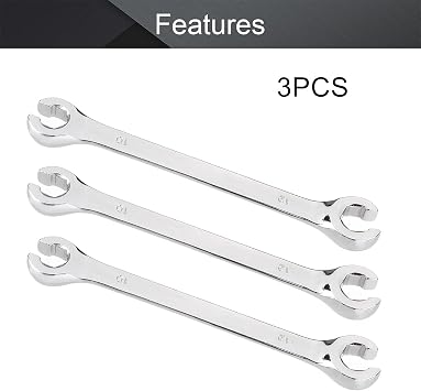 Utoolmart 3Pcs Flare Nut Wrench, 10mm x 12mm Metric Double Open End Wrench