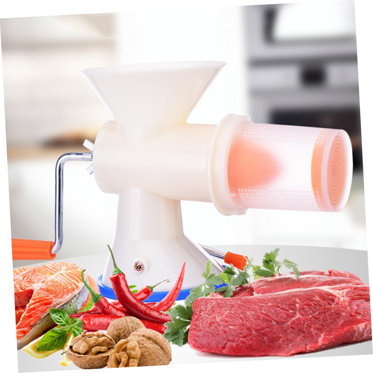 SOLUSTRE Manual Meat Mincer Sausage Stuffer Convenient Kitchen Tool for Ground Meat Garlic Vegetable Preparation Easy to Clean Design for Home Cooking