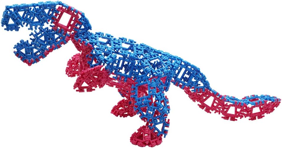 That Hinge Toy 150 Piece Red + Blue Set, Dinosaur + More STEM Construction Toy Building Set